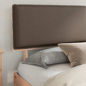 Bettgestell Taupe 200x200 cm mit Kopfteil