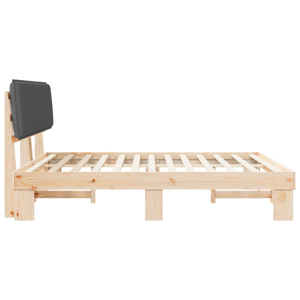 Bettgestell Dunkelgrau 180x200 cm mit Kopfteil
