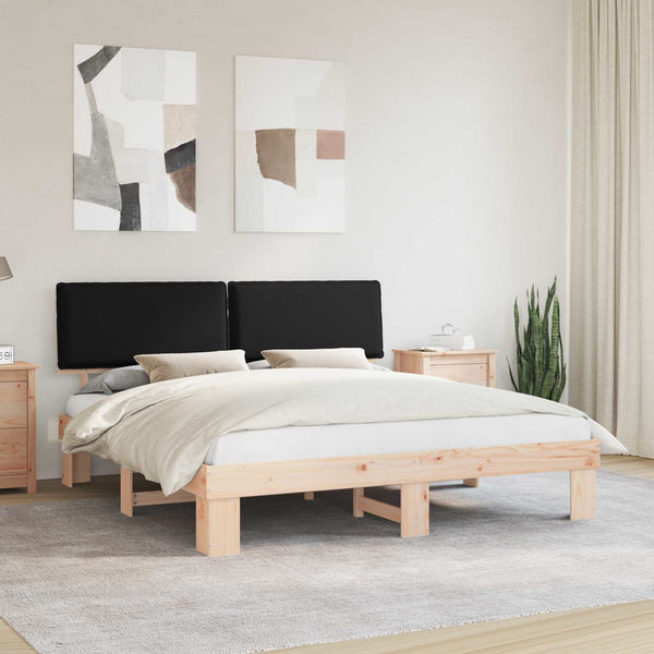 Bettgestell mit Kopfteil Schwarz 180x200 cm