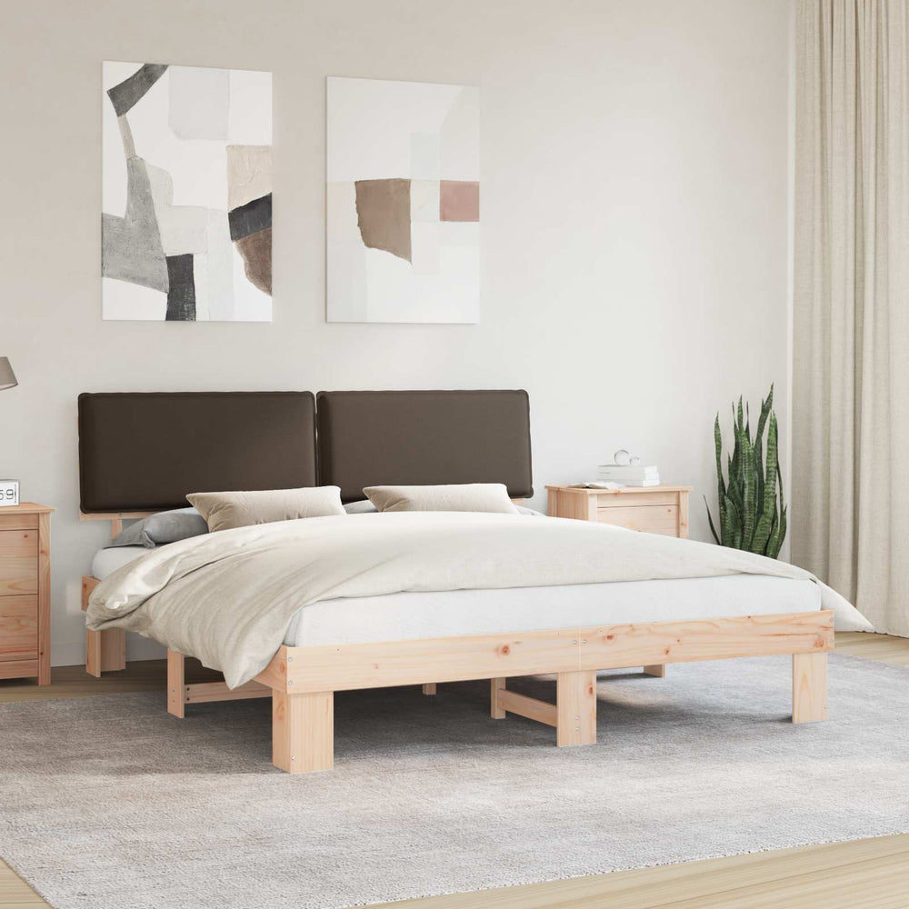 Bettgestell Taupe mit Kopfteil 180x200 cm