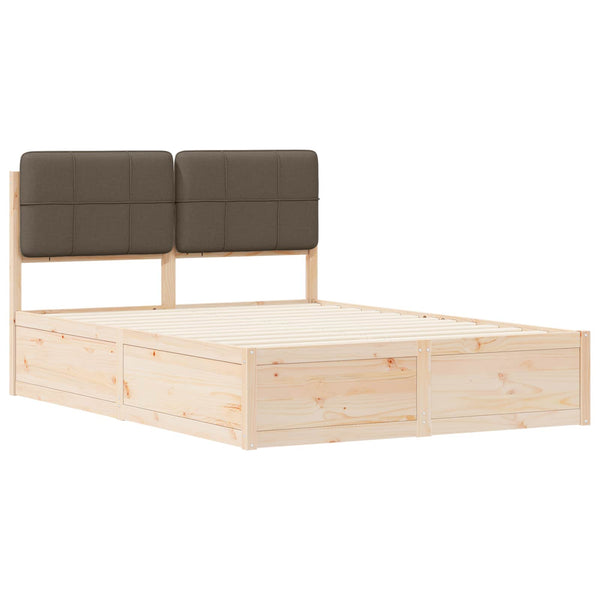 Bettgestell Taupe mit Kopfteil 160x200 cm