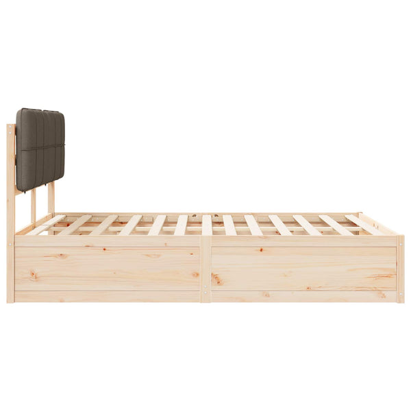 Bettgestell Taupe mit Kopfteil 160x200 cm