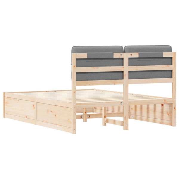 Bettgestell 150x200 cm Hellgrau mit Kopfteil