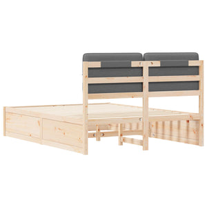 Bettgestell 150x200 cm Dunkelgrau mit Kopfteil