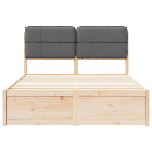 Bettgestell 150x200 cm Dunkelgrau mit Kopfteil
