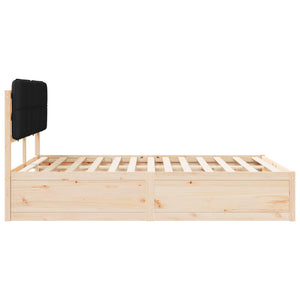 Bettgestell mit Kopfteil Schwarz 150x200 cm