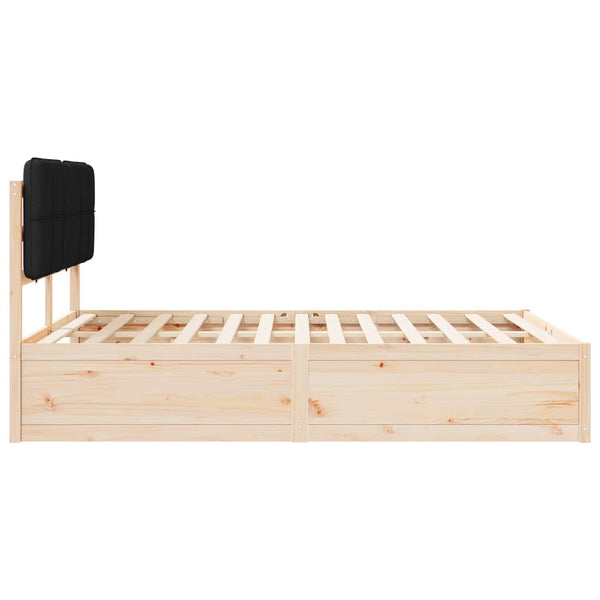 Bettgestell mit Kopfteil Schwarz 150x200 cm