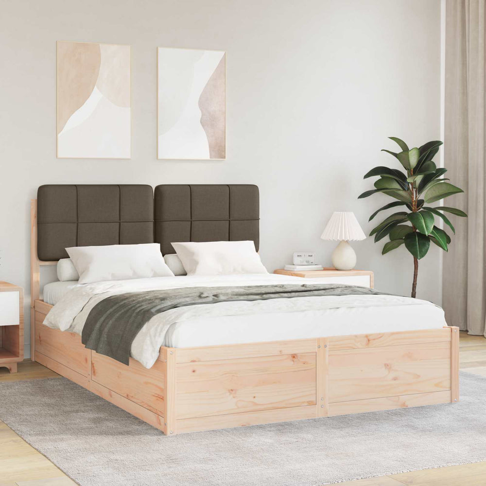 Bettgestell Taupe mit Kopfteil 150x200 cm