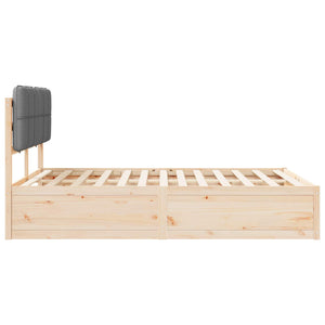 Bettgestell mit Kopfteil Hellgrau 140x190 cm