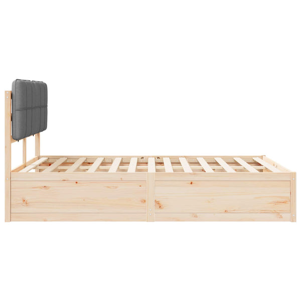 Bettgestell Hellgrau 135x190 cm mit Kopfteil