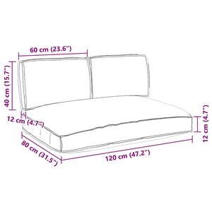 vidaXL Cushion Set 3 pcs Black Oxford Fabric