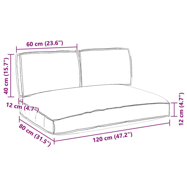 vidaXL Cushion Set 3 pcs Black Oxford Fabric