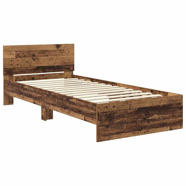 vidaXL Bed Frame with Headboard Reclaimed Wood 100 x 200 cm Engineered Wood