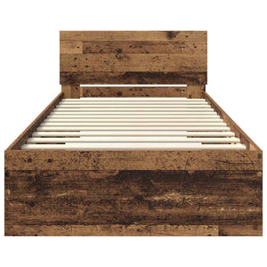 vidaXL Bed Frame with Headboard Reclaimed Wood 100 x 200 cm Engineered Wood