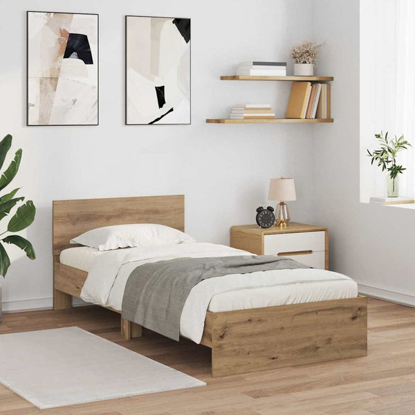 vidaXL Bed Frame Artisan Oak 100 x 200 cm Engineered Wood
