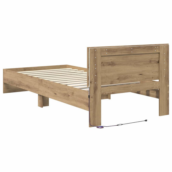vidaXL Bed Frame Artisan Oak 100 x 200 cm Engineered Wood