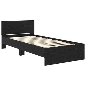 vidaXL Bed Frame Black Oak-Look 100 x 200 cm Engineered Wood