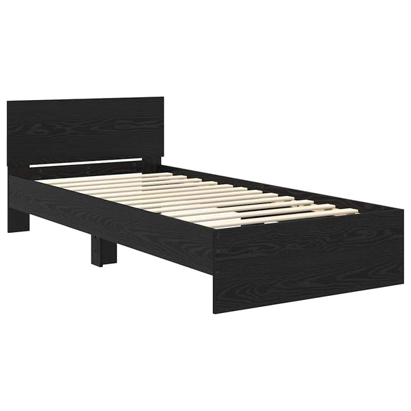 vidaXL Bed Frame Black Oak-Look 100 x 200 cm Engineered Wood