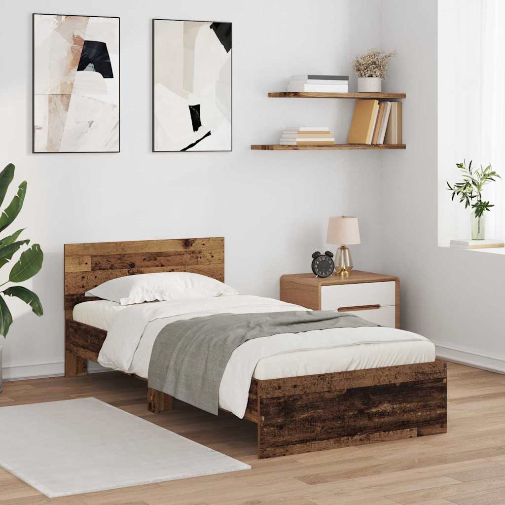 Bettrahmen Altholz 90x200 cm mit Kopfteil