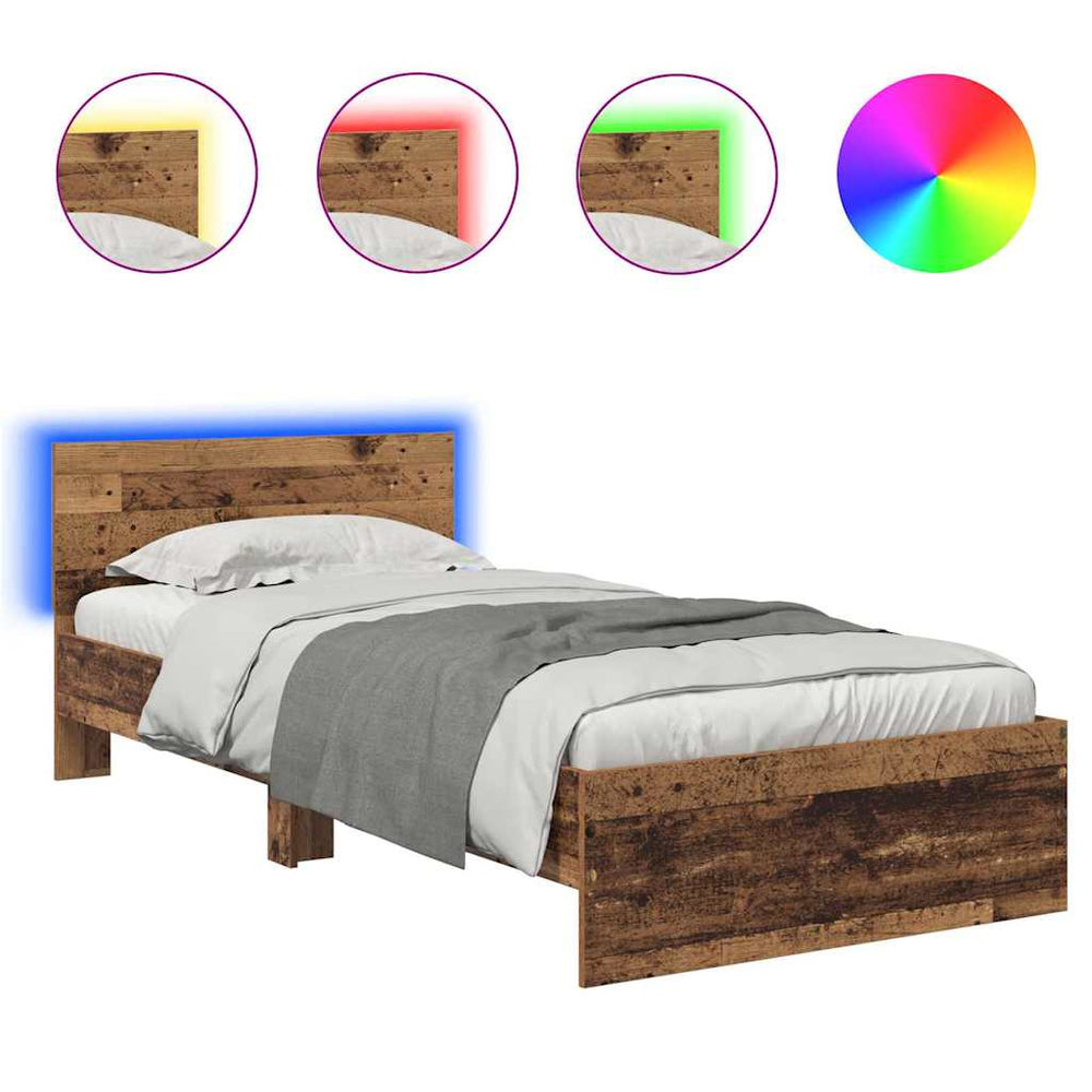 Bettrahmen Altholz 90x200 cm mit Kopfteil