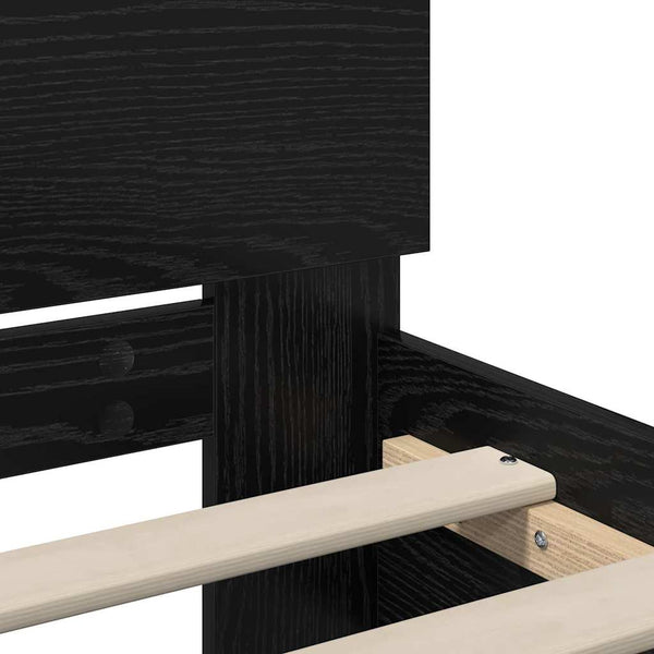 vidaXL Bed Frame Black Oak-Look 90 x 200 cm Engineered Wood