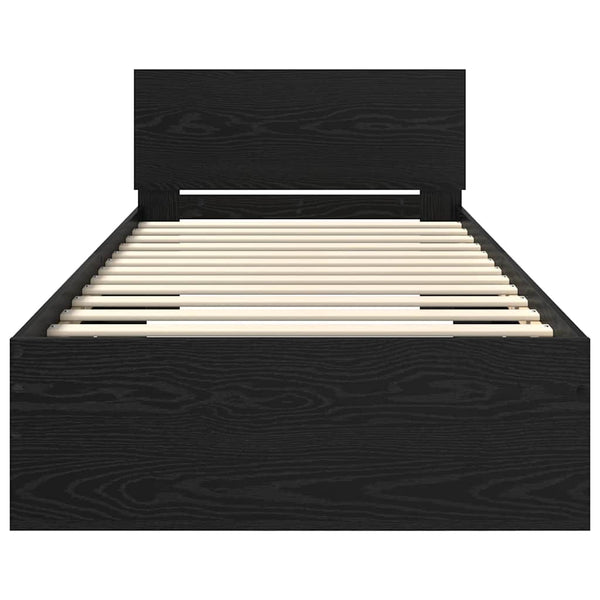 vidaXL Bed Frame Black Oak-Look 90 x 200 cm Engineered Wood