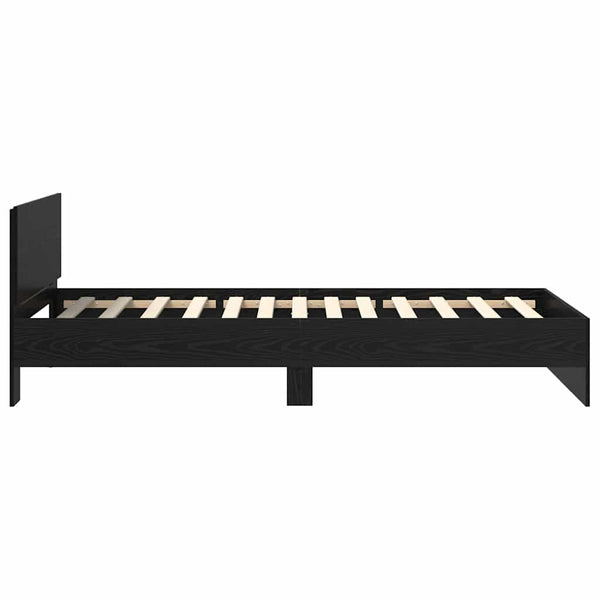 vidaXL Bed Frame Black Oak-Look 90 x 200 cm Engineered Wood