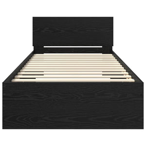 vidaXL Bed Frame Black Oak-Look 90 x 190 cm Engineered Wood