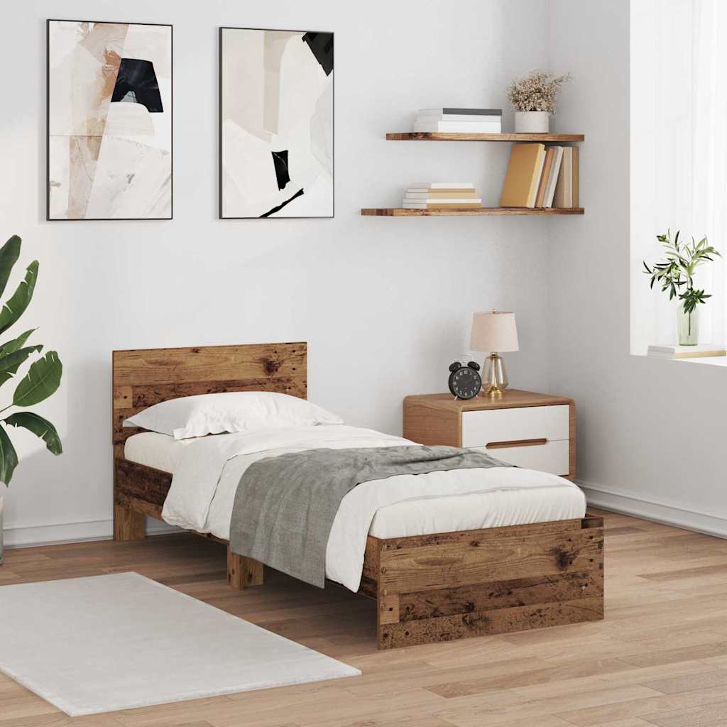 Bettrahmen Altholz 75x190 cm mit Kopfteil