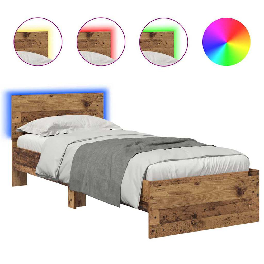 Bettrahmen Altholz 75x190 cm mit Kopfteil