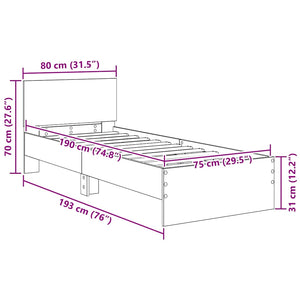 Bettrahmen Altholz 75x190 cm mit Kopfteil