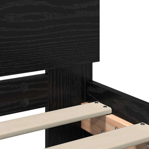 Bettrahmen 75x190 cm Schwarz Eichenoptik
