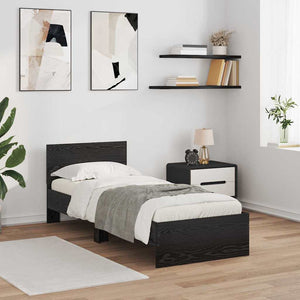 Bettrahmen 75x190 cm Schwarz Eichenoptik