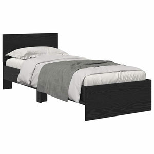 Bettrahmen 75x190 cm Schwarz Eichenoptik