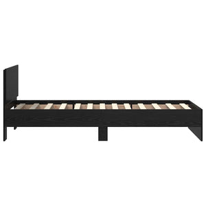 Bettrahmen 75x190 cm Schwarz Eichenoptik