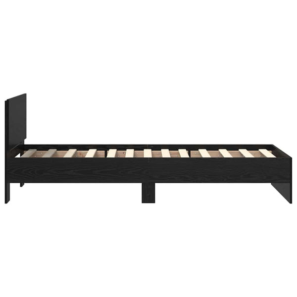 Bettrahmen 75x190 cm Schwarz Eichenoptik