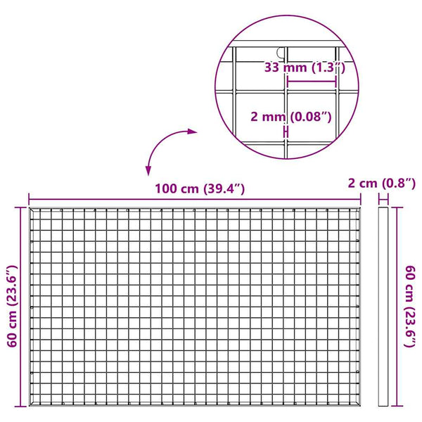 vidaXL Grating Silver 30 x 30 x 2 cm Hot-dip Galvanized Steel