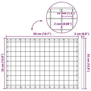 vidaXL Grid Silver 50 x 35 x 2 cm Hot-dip Galvanized Steel