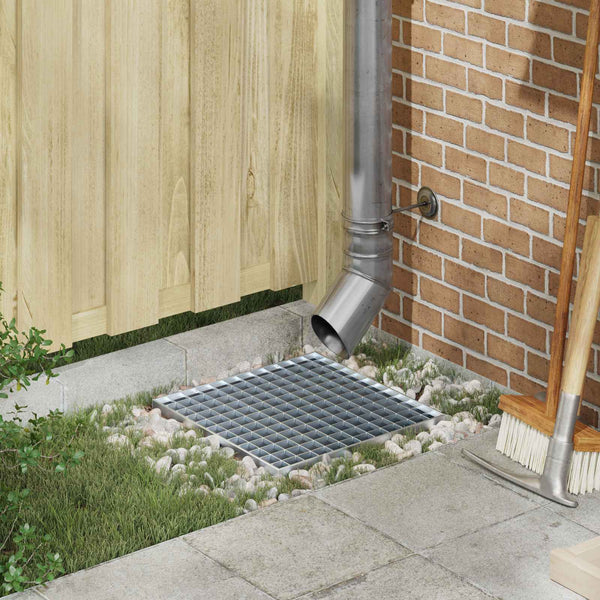 vidaXL Grating Silver 40 x 40 x 2 cm Hot-Dip Galvanized Steel