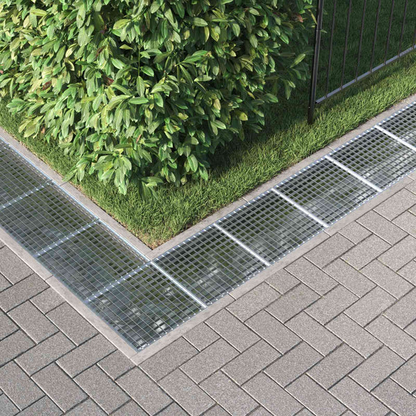 vidaXL Grating Silver 40 x 40 x 2 cm Hot-Dip Galvanized Steel
