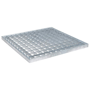 vidaXL Grating Silver 40 x 40 x 2 cm Hot-Dip Galvanized Steel