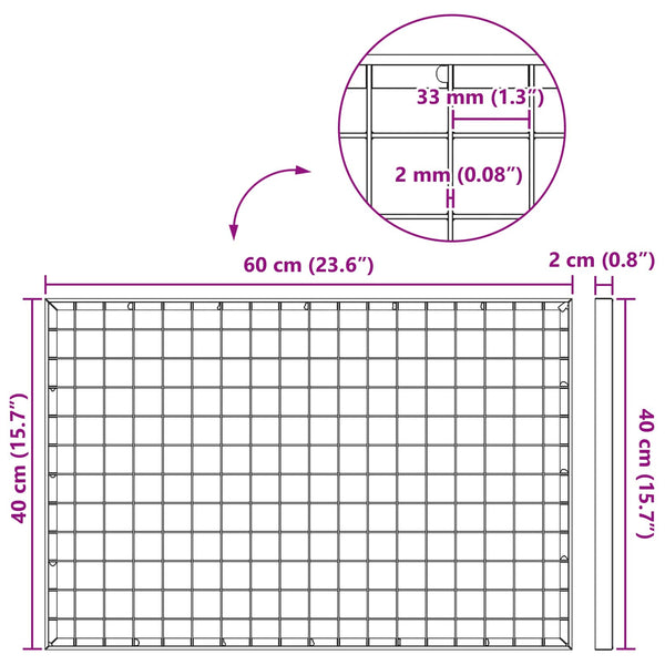 vidaXL Grate Silver 60 x 40 x 2 cm Hot-Dip Galvanized Steel
