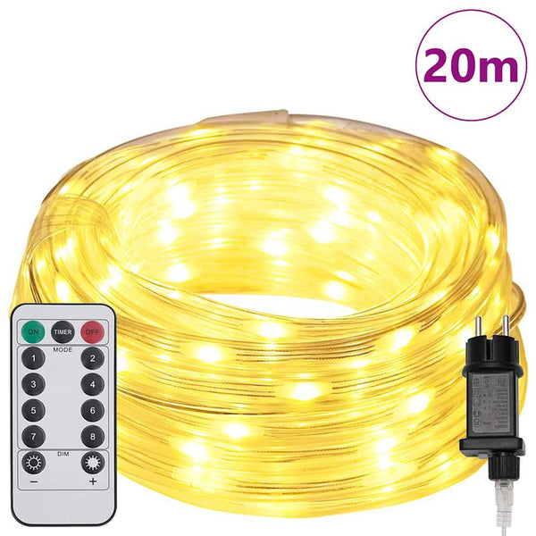 vidaXL Rope Light with 480 LEDs Warm White 20 m PVC