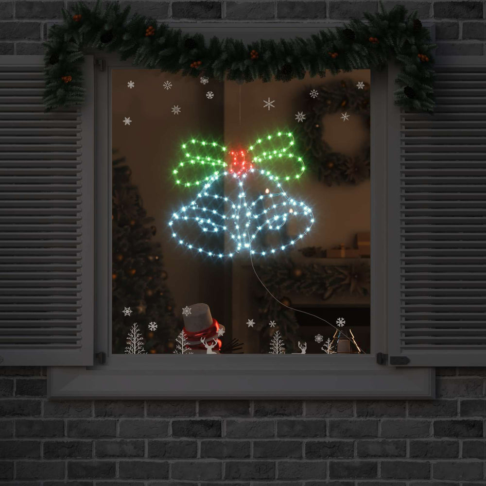 vidaXL Christmas Bell with 144 LEDs Multicolour 57 x 47.5 cm PVC