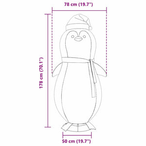 vidaXL Snow Penguin Figure with 600 Warm White LEDs 78 x 178 cm Fabric