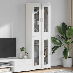vidaXL Highboard with Shelf FLORIN White 60 x 35 x 182 cm Engineered Wood