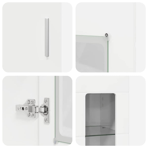 vidaXL Highboard FLORIN High Gloss White 60 x 35 x 182 cm Engineered Wood