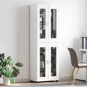 vidaXL Highboard FLORIN High Gloss White 60 x 35 x 182 cm Engineered Wood