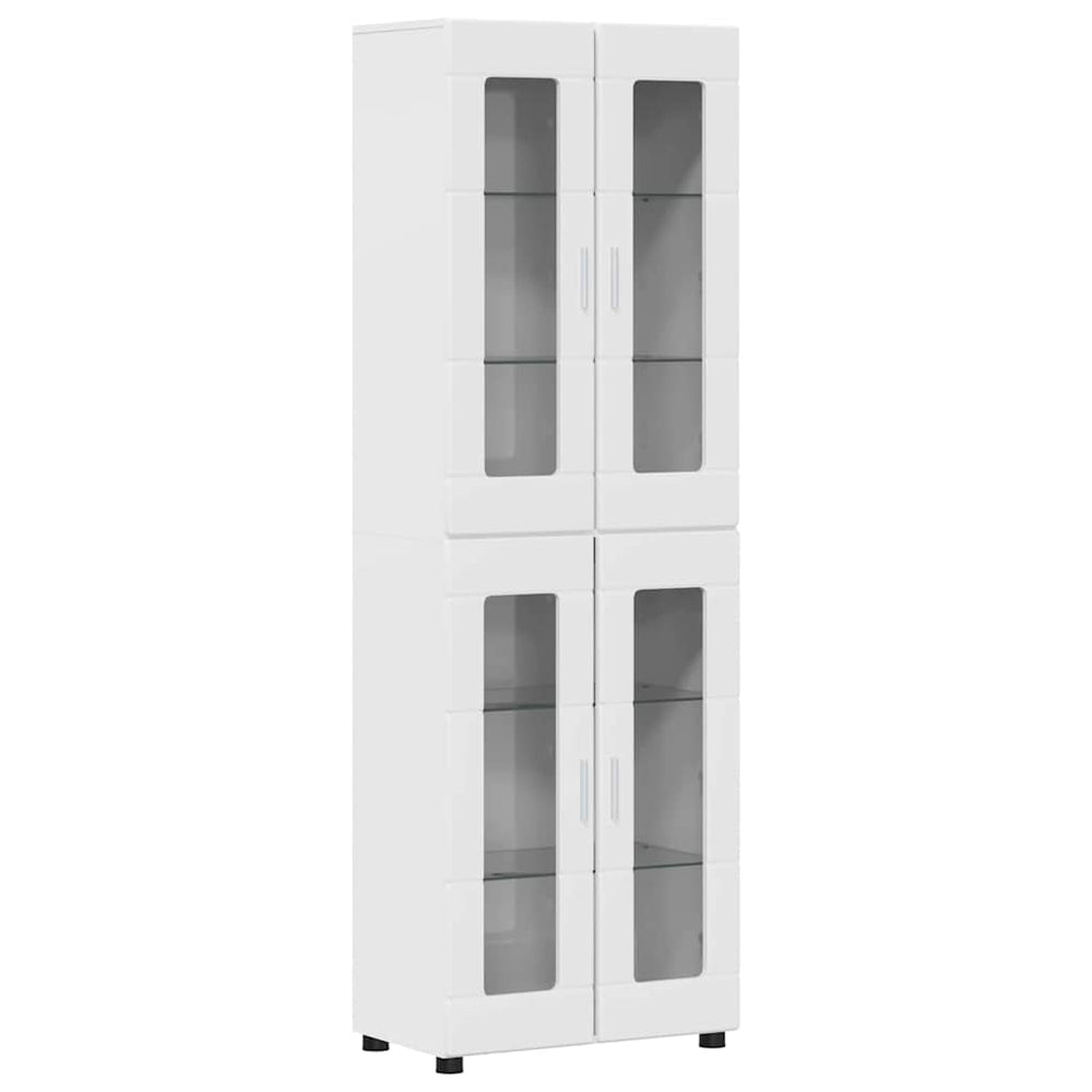 vidaXL Highboard FLORIN High Gloss White 60 x 35 x 182 cm Engineered Wood