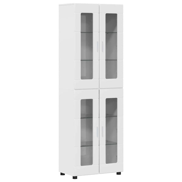 vidaXL Highboard FLORIN High Gloss White 60 x 35 x 182 cm Engineered Wood